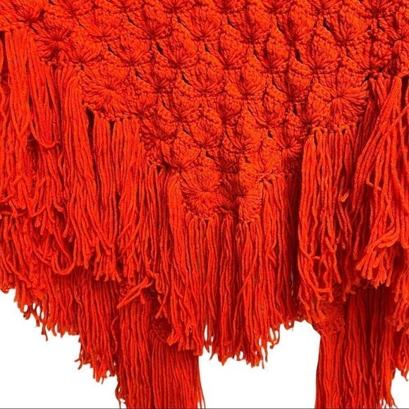 HANDMADE Boho Hand Knit Shawl Wrap Cardigan - Picture 4 of 6